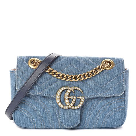 gucci denim marmont bag.